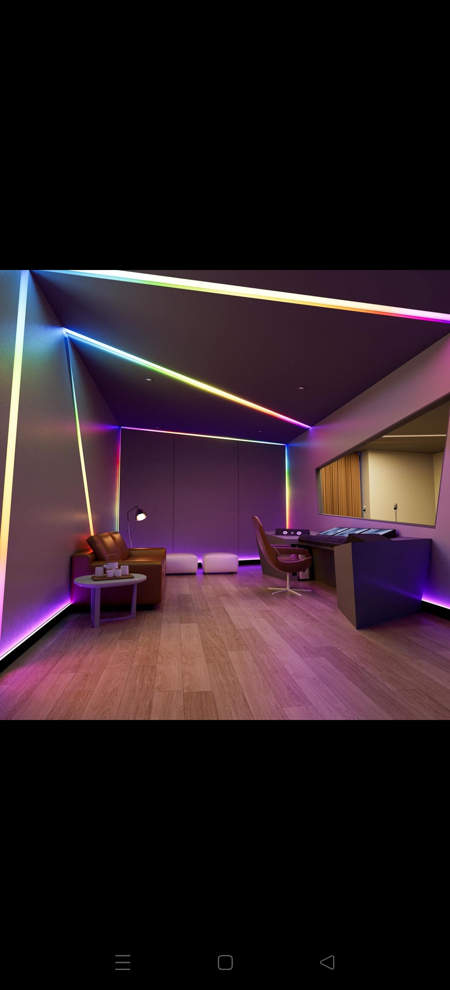 Outdoor eaves LED strip lighting installation, Cyprus
